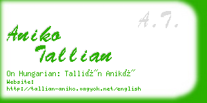 aniko tallian business card